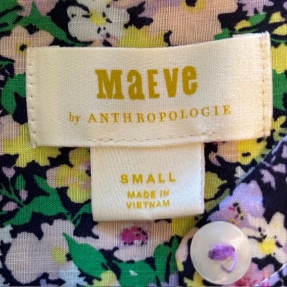 Anthropologie Floral Blouse - Green and Pink - Picture 8 of 9